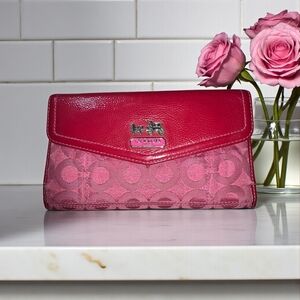 Coach Pink Leather and Fabric Women's Clutch